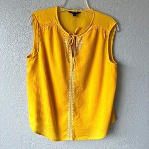 Banana Republic embroidered tie front tank top